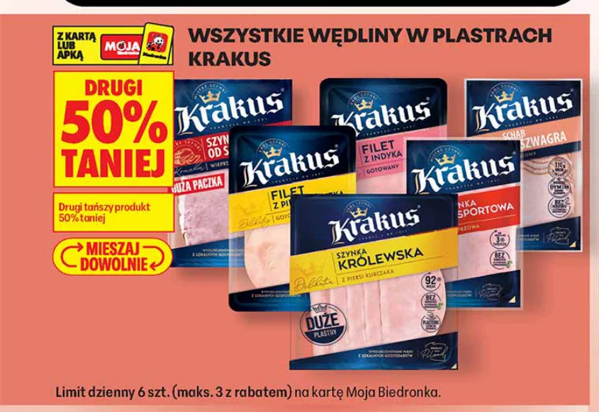 Wszystkie wędliny w plastrach Krakus