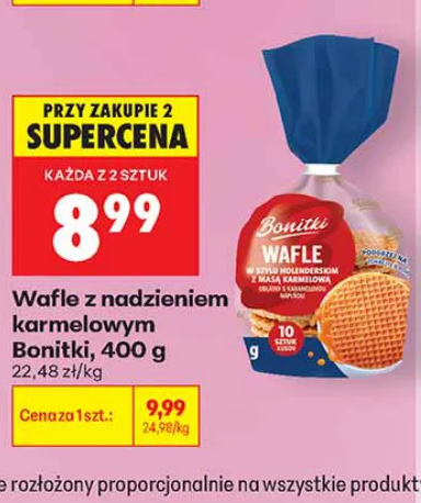 Bonitki Wafle z nadzieniem karmelowym 400 g