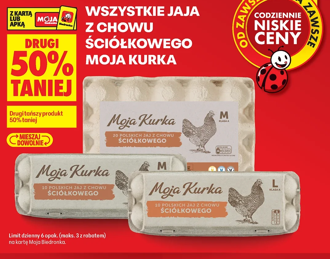 Wszystkie jaja z chowu ściółkowego Moja Kurka