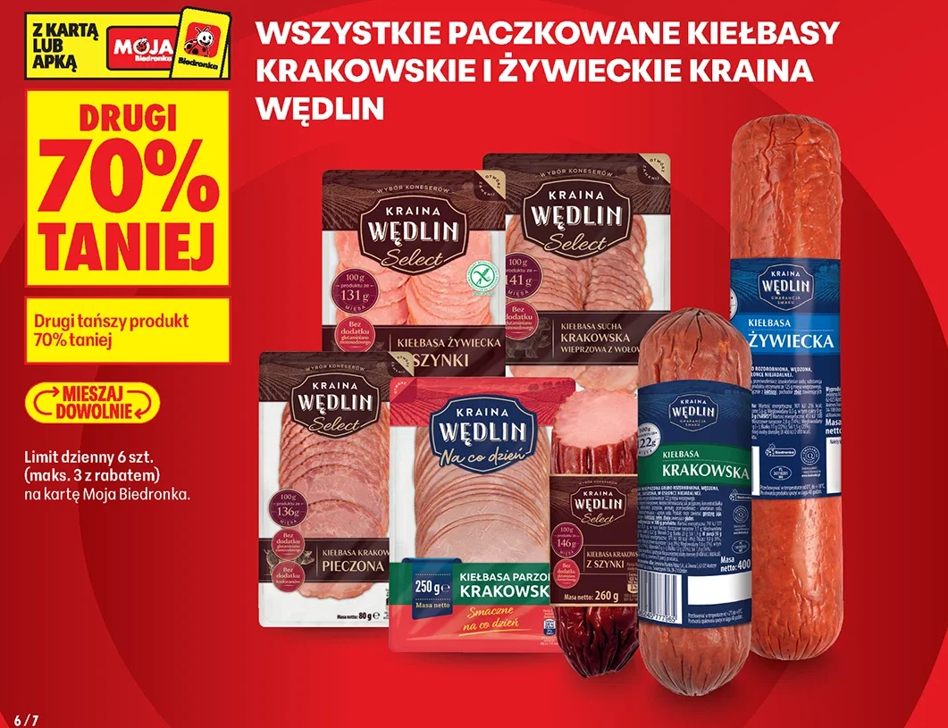 Wszystkie paczkowane kiełbasy krakowskie i żywieckie Kraina Wędlin