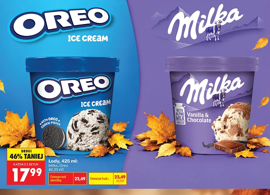 Lody, 425 ml: Milka, Oreo 425 ml