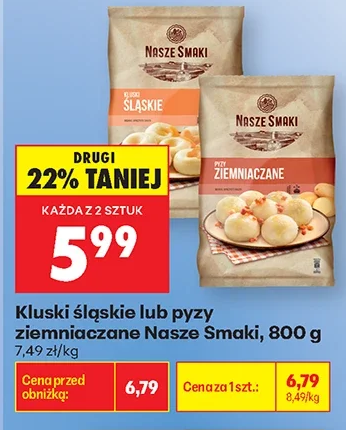 Nasze Smaki Kluski śląskie lub pyzy ziemniaczane 800 g