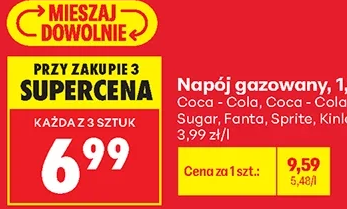 Napoje gazowane 1,75 l Coca-Cola, Coca-Cola Zero Sugar, Fanta, Sprite, Kinley