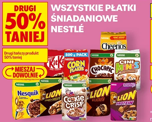 Wszystkie płatki śniadaniowe Nestlé