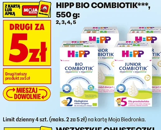 HiPP BIO Combiotik, 550 g, warianty 2, 3, 4, 5