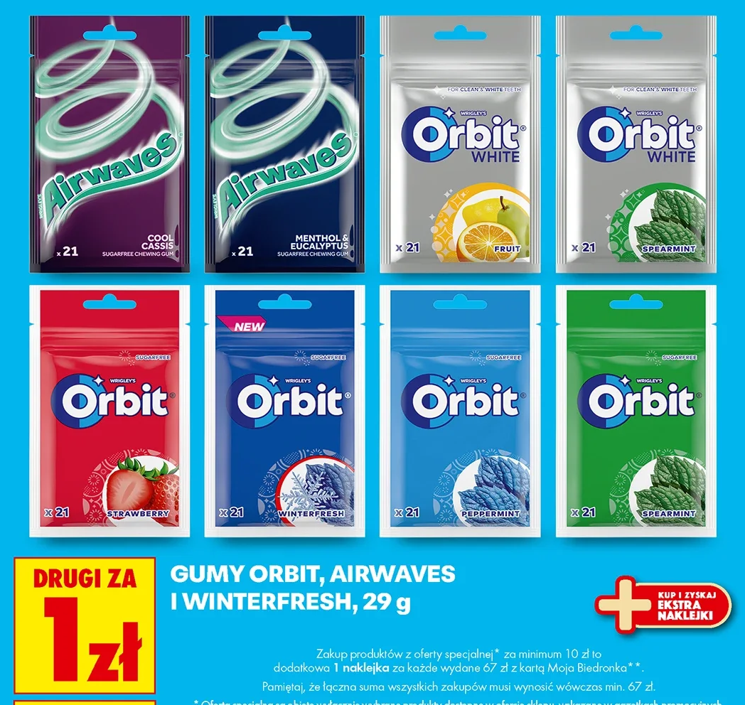 Gumy Orbit, Airwaves i Winterfresh, 29 g