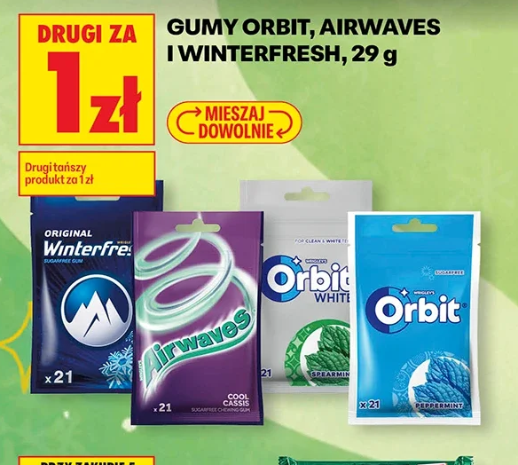 Gumy Orbit, Airwaves i Winterfresh, 29 g